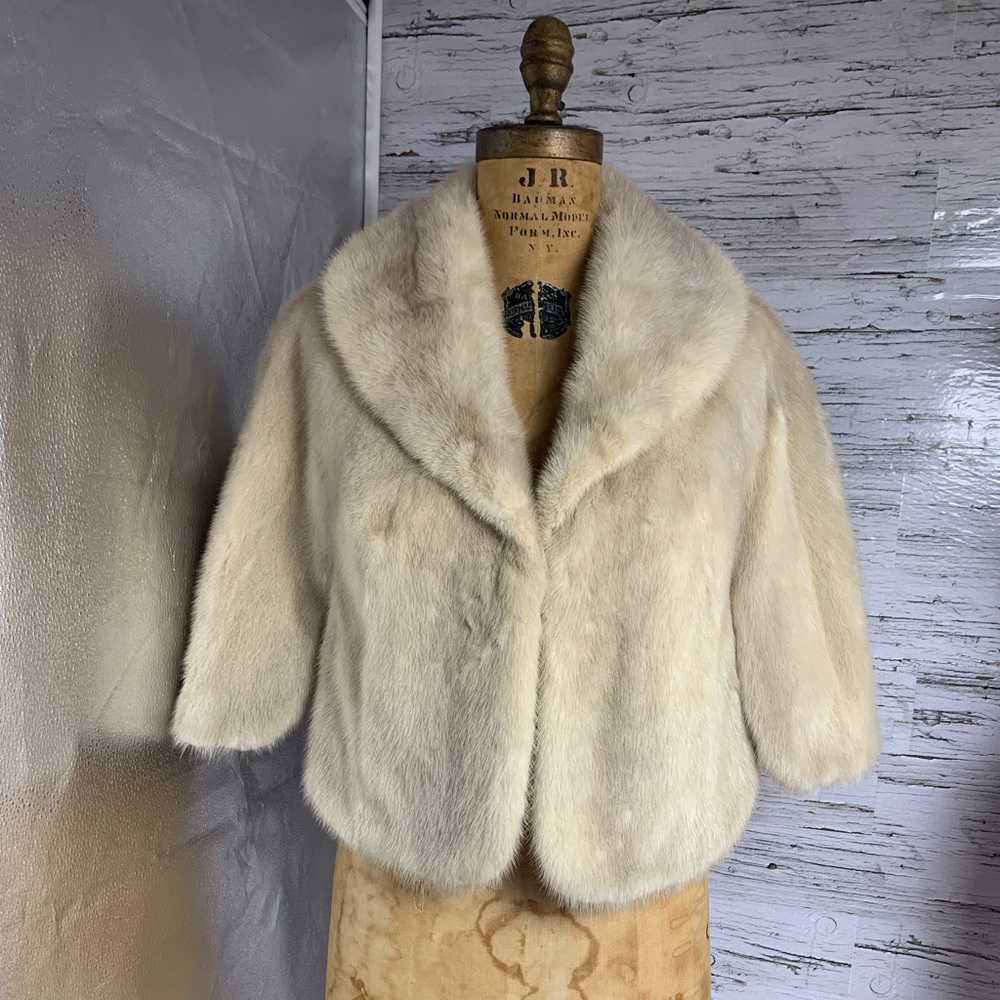 SALE Vintage Mink Fur Bolero Poncho